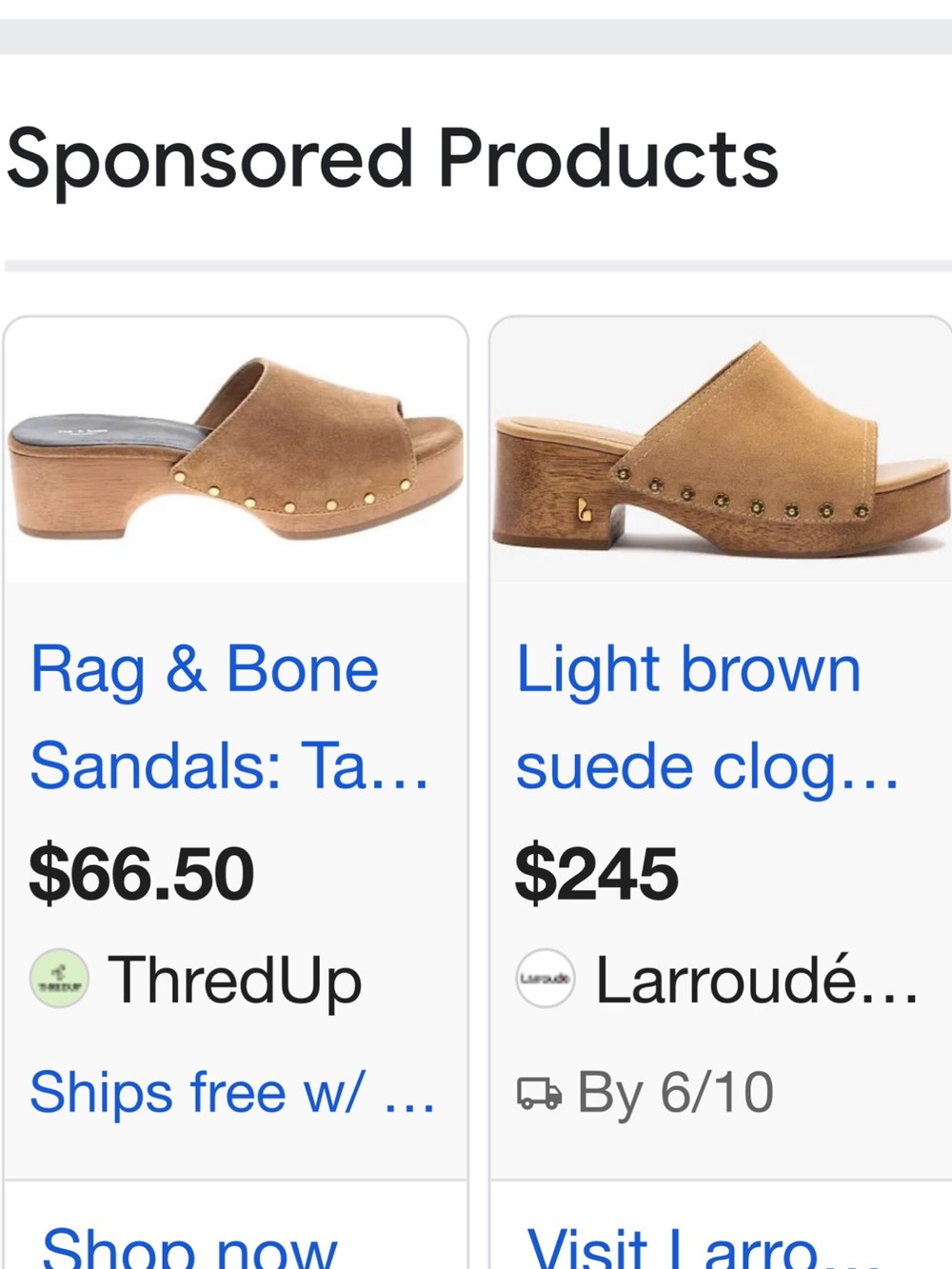rag & bone Tan Suede Studded Clog Sandals